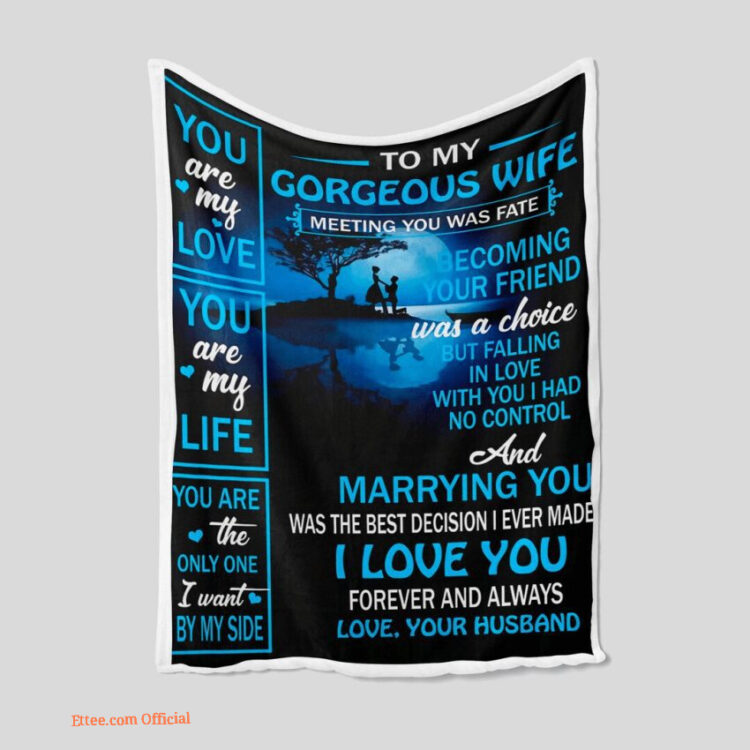 To My Wife Customized Name Quilt Blanket Couple. Foldable And Compact - Super King - Ettee