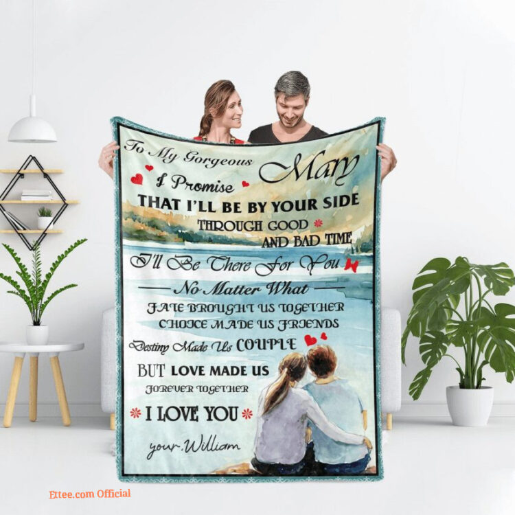 Valentine To My Wife Customized Name Quilt Blanket. Foldable And Compact - Super King - Ettee