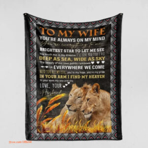 Valentine To My Wife Fleece Quilt Blanket. Foldable And Compact - Super King - Ettee