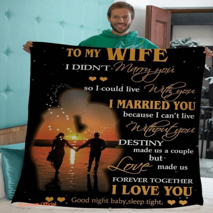 To My Wife Fleece Blanket I Love You My Wife Gift From Husband To Wife Blanket - Super King - Ettee