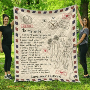 To My Wife I Love You Forever Always Bedding Quilt Fleece Blanket - Ettee - always