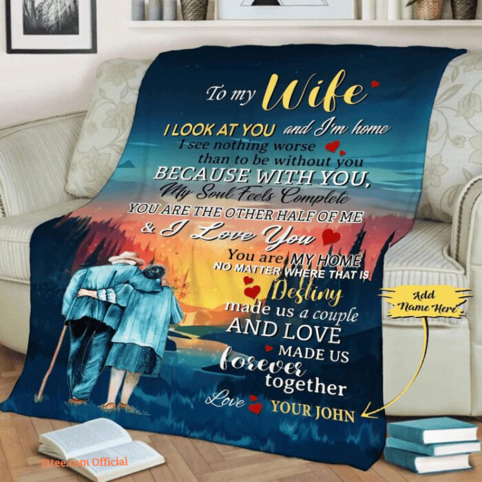 To My Wife I Love You Personalized Blanket Customized Quilt Blanket For Wife - Super King - Ettee