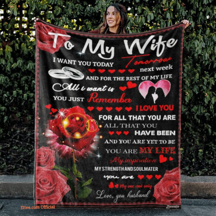 Valentine I Want You Today Roses Quilt Blanket. Light And Durable - Super King - Ettee
