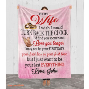 To My Wife I Wish I Could Turn Back The Clock Customized Quilt Blanket - Super King - Ettee