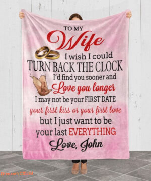 To My Wife I Wish I Could Turn Back The Clock Customized Quilt Blanket - Super King - Ettee