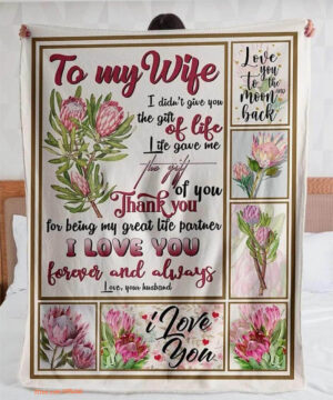 To My Wife Thank You My Great Life Partner Quilt Blanket Valentine's Day - Super King - Ettee