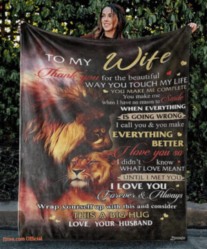 To My Wife Thank You For Everything Better Lion Quilt Blanket Gifts For Wife - Super King - Ettee