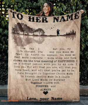 Valentine To My Wife The Day I Met You Heart Customized Name Quilt Blanket - Super King - Ettee