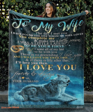 To My Wife I Met You To Be Your First Wolf Couple Gifts For Wife Quilt Blanket - Super King - Ettee