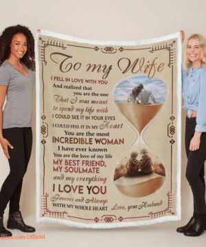 Valentine To My Wife Throw Quilt Blanket To My Wife I Feel In Love - Super King - Ettee