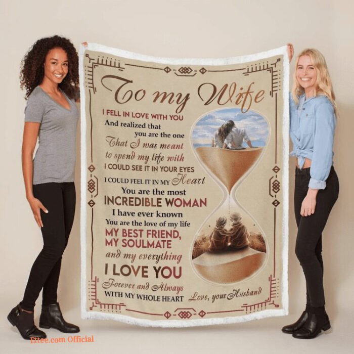 Valentine To My Wife Throw Quilt Blanket To My Wife I Feel In Love - Super King - Ettee