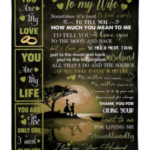 To My Wife You Are My Life Couple & Moon Quilt Blanket Gift For Valentine's Day - Super King - Ettee