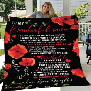 To My Wonderful Mom Blanket To My Mom Blanket Gift For Mom Mother From Daughter - Super King - Ettee