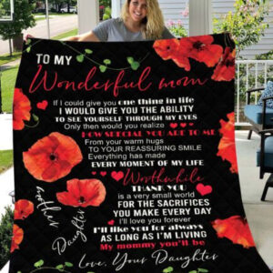To My Wonderful Mom Blanket to My Mom Blanket Gift for Mom Mother From Daughter - Super King - Ettee
