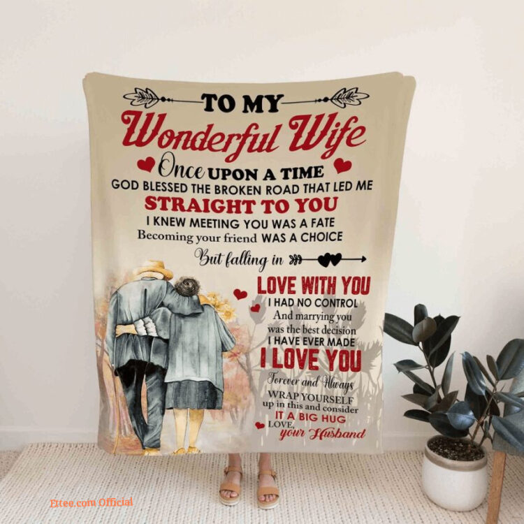 To My Wonderful Wife Quilt Blanket Couple For Valentine's Day - Super King - Ettee