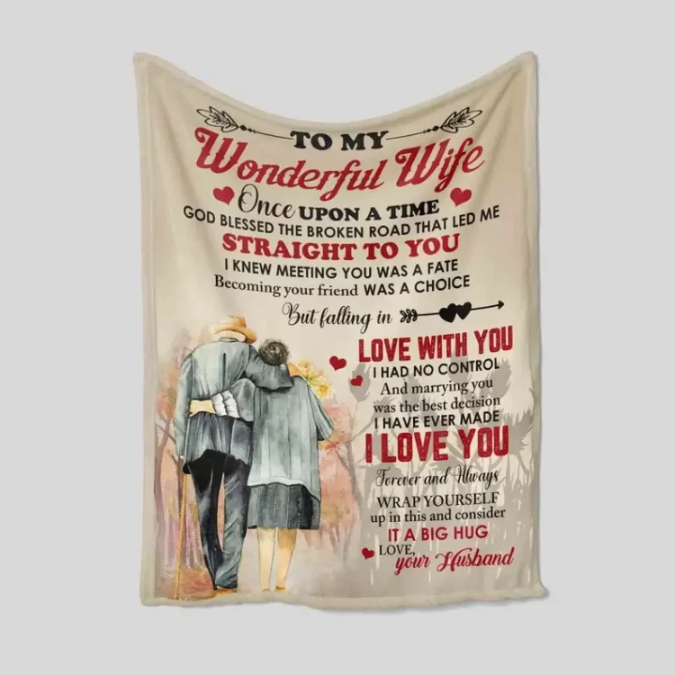 To My Wonderful Wife Blanket.Couple  Blanket.Family Blanket.Blanket For Gift - Super King - Ettee