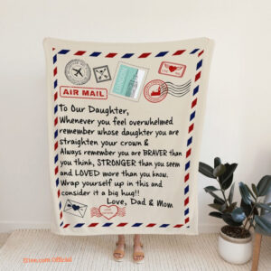 To Our Daughter Quilt Blanket Letter Blanket Daughter. Foldable And Compact - Super King - Ettee