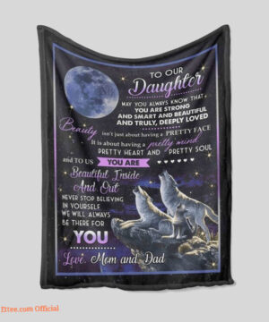 To Our Daughter Quilt Blanket Moon Family. Light And Durable. Soft To Touch - Super King - Ettee