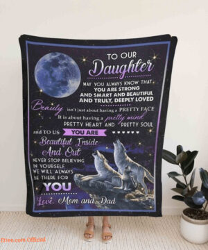 To Our Daughter Blanket Wolf Blanket Moon Blanket Family Blanket Gift - Super King - Ettee