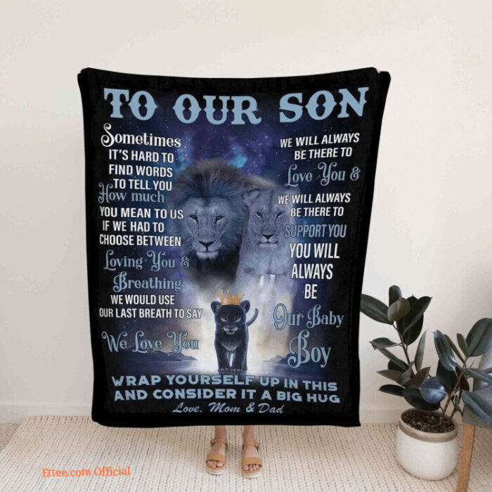 To Our Son Blanket Lion Blanket Son Gifts Birthday Blanket Family Blanket - Super King - Ettee