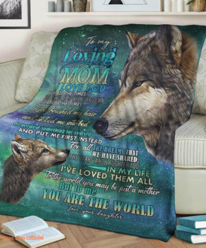 To my Loving Mom Wolf Fleece Blanke.Mink Blanket.Sherpa Blanket.Anniversary Gift.Family Blanket - Super King - Ettee