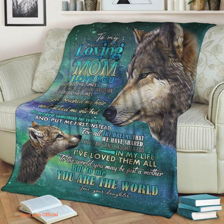 To my Loving Mom Wolf Fleece Blanke.Mink Blanket.Sherpa Blanket.Anniversary Gift.Family Blanket - Super King - Ettee