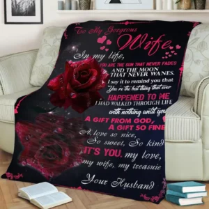 To my gorgeous wife in my life  Fleece Blanket.Mink Blanket.Sherpa Blanket.Anniversary Gift.Family Blanket - Super King - Ettee