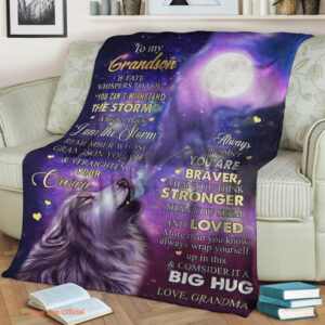 To my grandson if fate Fleece Blanket.Mink Blanket.Sherpa Blanket.Anniversary Gift.Family Blanket.Gift For Grandson - Super King - Ettee