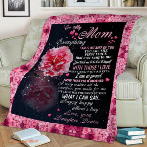 To my mom everything Rose Fleece Blanket.Mink Blanket.Sherpa Blanket.Anniversary Gift.Family Blanket Gift - Super King - Ettee