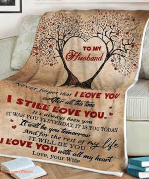 Valentine Tree Quilt Blanket To My Husband Never Forget That I Love You - Super King - Ettee