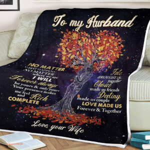 Tree Heart Quilt Blanket To My Husband Quilt Blanket. Foldable And Compact - Super King - Ettee