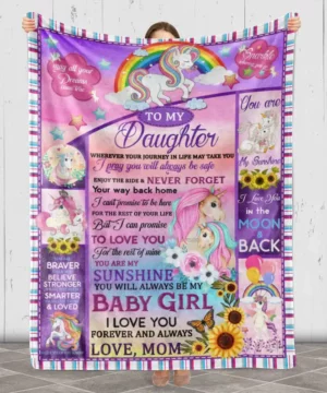 Unicorn Blanket To My Daughter I Love You Unicorn Quilt Blanket Unicorn Blanket For Daughter From Mom - Super King - Ettee