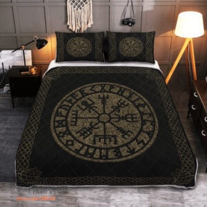 Vegvisir Made Of Stone - Viking Quilt Bedding Set - King - Ettee