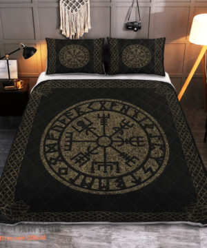 Vegvisir Made Of Stone - Viking Quilt Bedding Set - King - Ettee