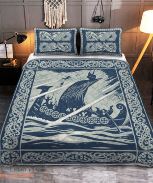 Viking Ship Art - Viking Quilt Bedding Set - King - Ettee