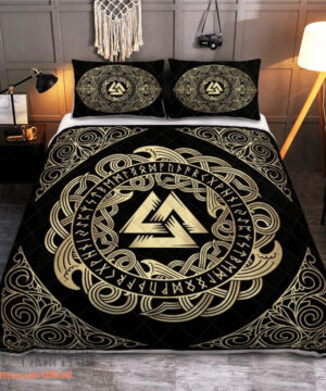 Viking Valknut - Viking Quilt Bedding Set - King - Ettee