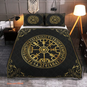 Viking Vegvisir And Rune - Viking Quilt Bedding Set1 - King - Ettee
