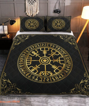 Viking Vegvisir And Rune - Viking Quilt Bedding Set1 - King - Ettee