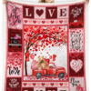 Valentine I Love You Quilt Blanket. Lightweight And Smooth Comfort - Super King - Ettee
