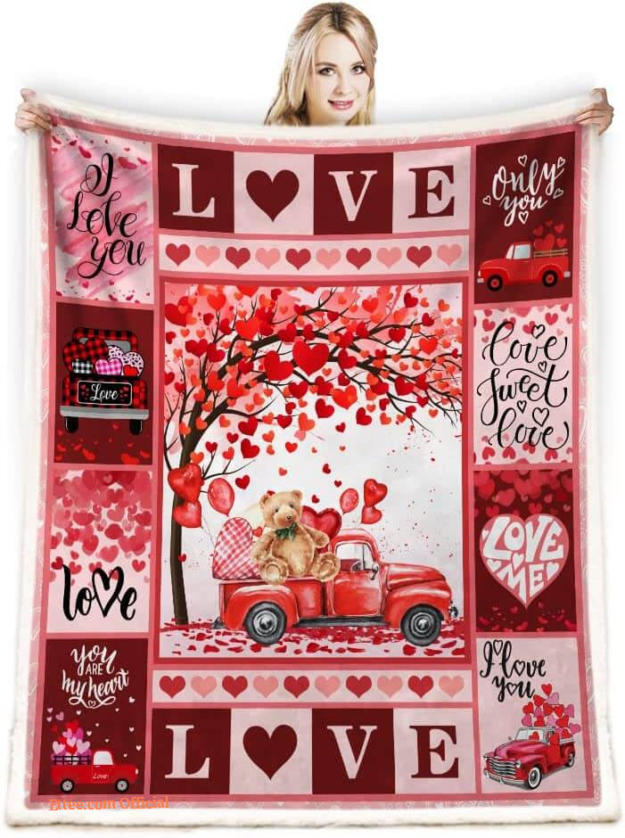 Valentine I Love You Quilt Blanket. Lightweight And Smooth Comfort - Super King - Ettee