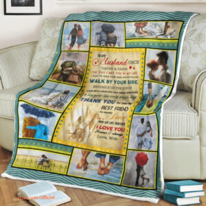Valentine Quilt Blanket To My Husband. Foldable And Compact - Super King - Ettee