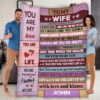 Valentine's Day Gift For Wife Customized Quilt Blanket. Foldable And Compact - Super King - Ettee