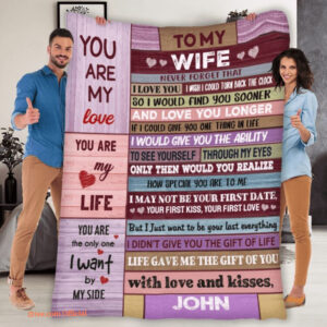 Valentine's Day Gift For Wife Customized Quilt Blanket. Foldable And Compact - Super King - Ettee