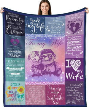 Valentine To My Wife Quilt Blanket Gift For Woman. Light And Durable. Soft To Touch - Super King - Ettee