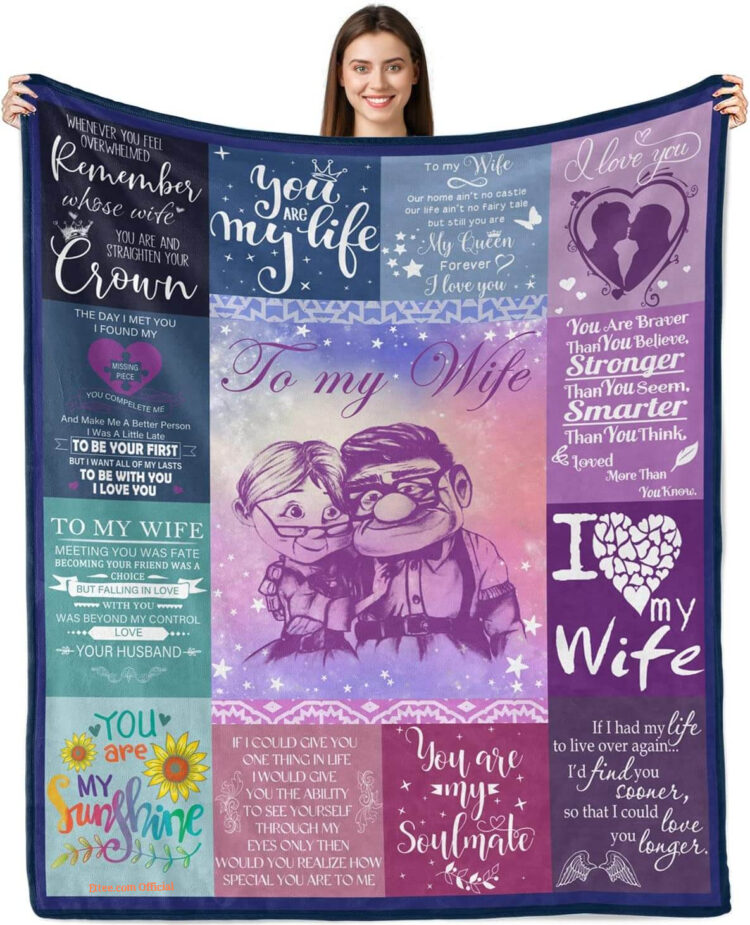 Valentine To My Wife Quilt Blanket Gift For Woman. Light And Durable. Soft To Touch - Super King - Ettee