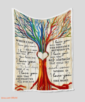 When I Say I Love You Quilt Blanket For Valentine's Day. Foldable And Compact - Super King - Ettee