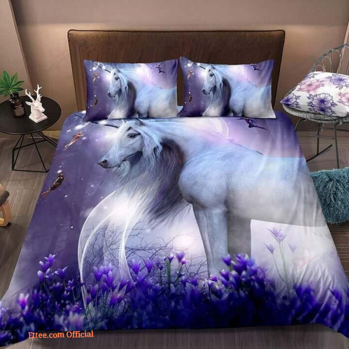 White Horse Bed Sheets Spread Comforter Duvet Cover Bedding Sets - King - Ettee