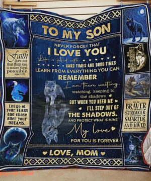 Wolf Family To My Son Quilt Blanket From Mom My Love For You Is Forever Great - Super King - Ettee