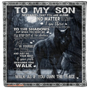 Wolf Love Blanket For Son From Mom Dad - Gifts For Son - Super King - Ettee