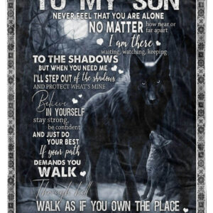 Wolf Love Blanket For Son From Mom Dad Quilt Fleece Blanket Xmas Gifts - Super King - Ettee